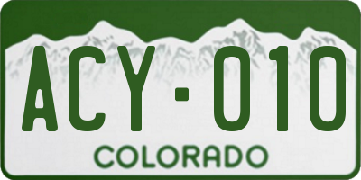 CO license plate ACY010