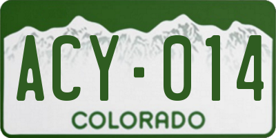 CO license plate ACY014
