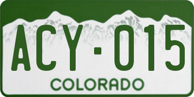CO license plate ACY015