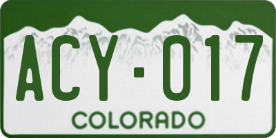 CO license plate ACY017