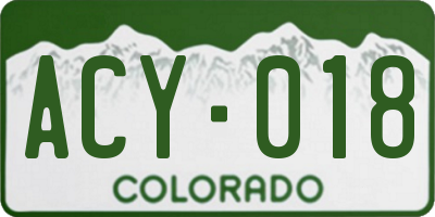 CO license plate ACY018