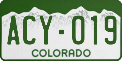 CO license plate ACY019