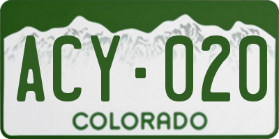 CO license plate ACY020