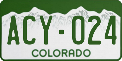 CO license plate ACY024
