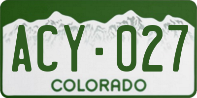 CO license plate ACY027