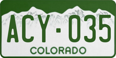 CO license plate ACY035