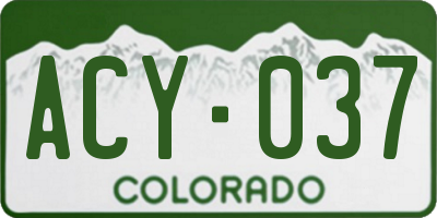 CO license plate ACY037