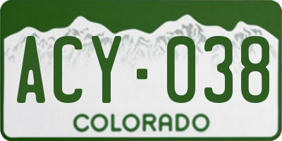 CO license plate ACY038