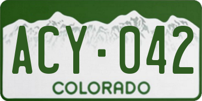 CO license plate ACY042