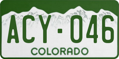 CO license plate ACY046