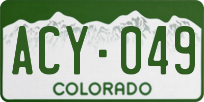 CO license plate ACY049