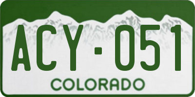 CO license plate ACY051
