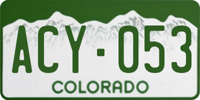 CO license plate ACY053