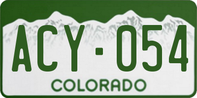 CO license plate ACY054