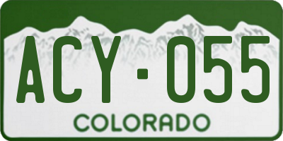 CO license plate ACY055