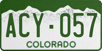 CO license plate ACY057