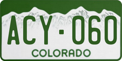 CO license plate ACY060