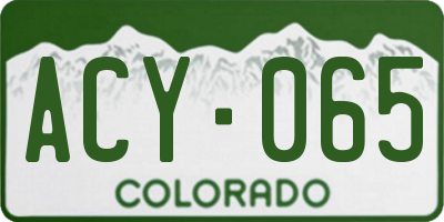CO license plate ACY065
