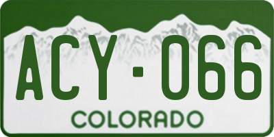 CO license plate ACY066