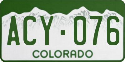 CO license plate ACY076