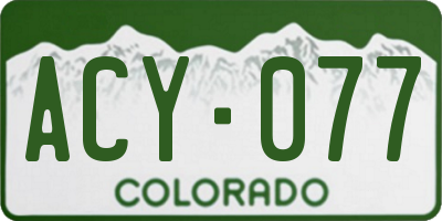CO license plate ACY077