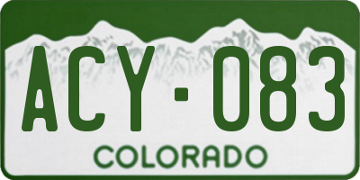 CO license plate ACY083