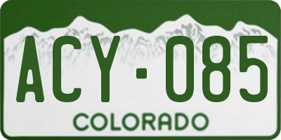 CO license plate ACY085