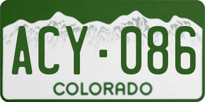 CO license plate ACY086