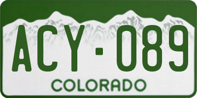 CO license plate ACY089