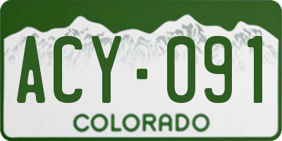CO license plate ACY091