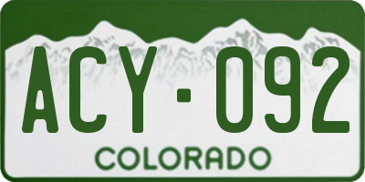 CO license plate ACY092