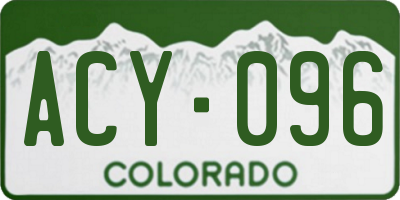 CO license plate ACY096