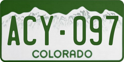 CO license plate ACY097