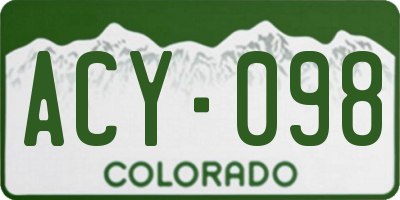 CO license plate ACY098