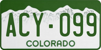 CO license plate ACY099