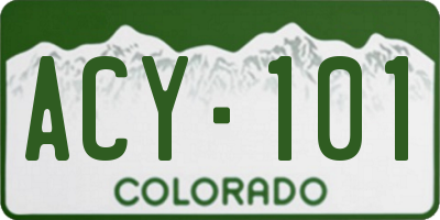CO license plate ACY101