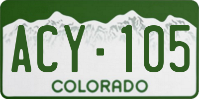 CO license plate ACY105