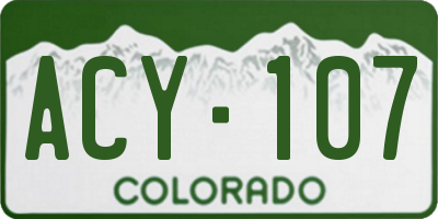 CO license plate ACY107