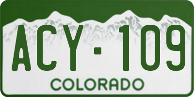 CO license plate ACY109