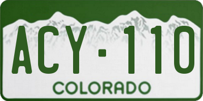 CO license plate ACY110