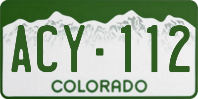 CO license plate ACY112