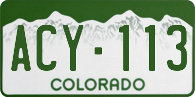 CO license plate ACY113