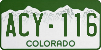 CO license plate ACY116