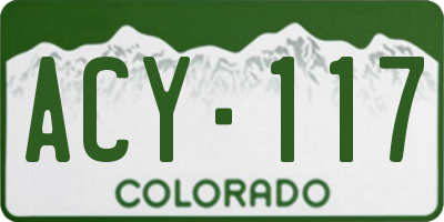CO license plate ACY117