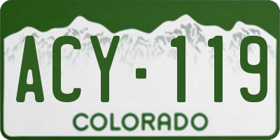 CO license plate ACY119