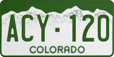 CO license plate ACY120