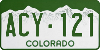 CO license plate ACY121