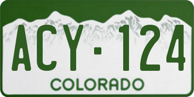 CO license plate ACY124