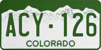 CO license plate ACY126