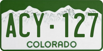 CO license plate ACY127